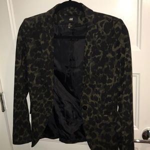 Black & Green leopard blazer